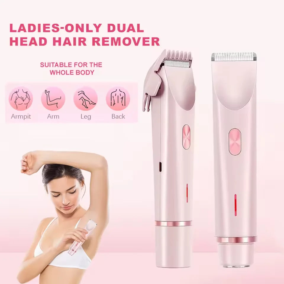Electric Razors for Women 2In1 Bikini Trimmer Facial Mustache Shavers for Ladies Body Underarms Legs Portable Painless Epilator