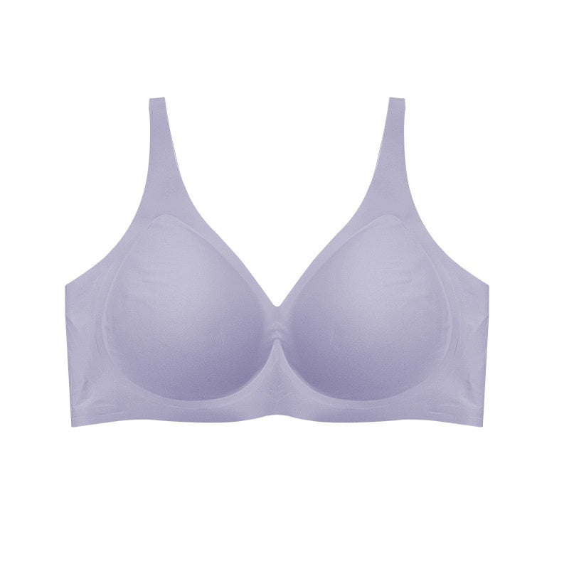 Wireless Seamless Underwear Women'S Big Chest Small Deep V Push up plus Size Bra