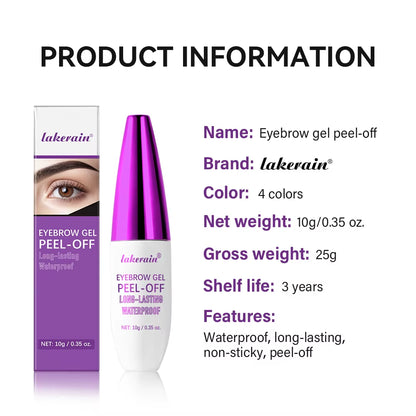 Tattoo Peel off Eyebrow Gel Tint Long-Lasting Semi Permanent Brow Tint Waterproof Transfer-Proof Defined Looking Brows Cosmetics